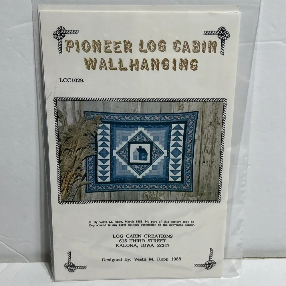 Pioneer Log Cabin Quilt/Wall Hanging LCC1029 NEW Vintage Sewing Pattern 1990